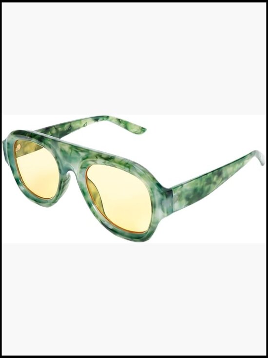 Plastic Retro Aviator Sunglasses Oversized Square Shield main image 7
